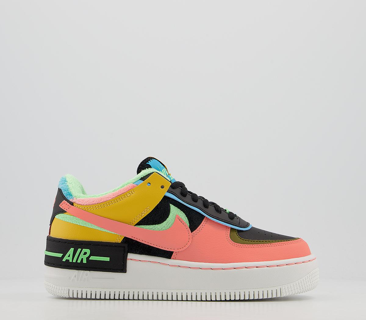 NikeAir Force 1 Shadow TrainersSolar Flare Atomic Pink Baltic Blue