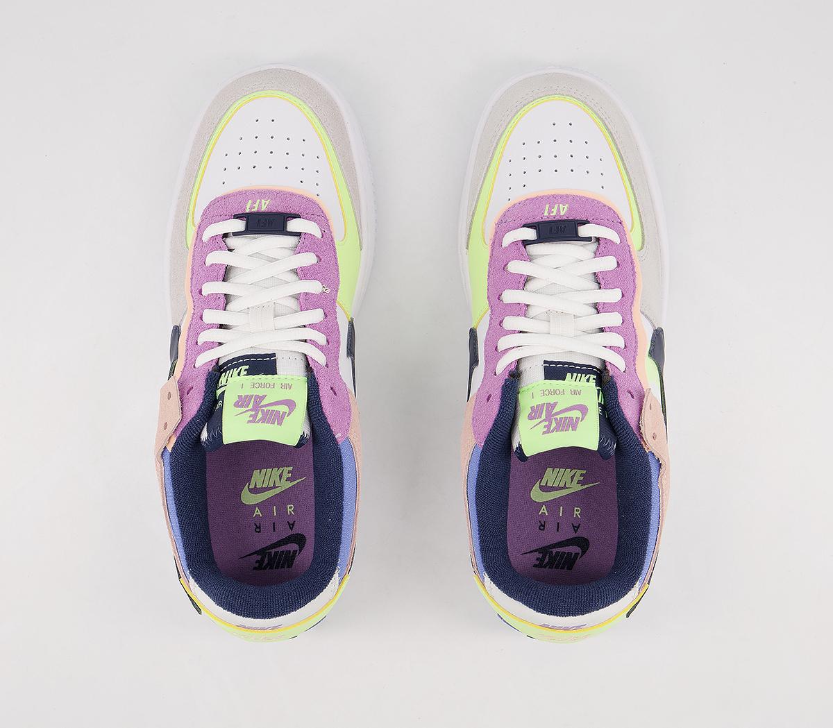 Nike Air Force 1 Shadow Trainers Photon Dust Royal Pulse Barely Volt ...