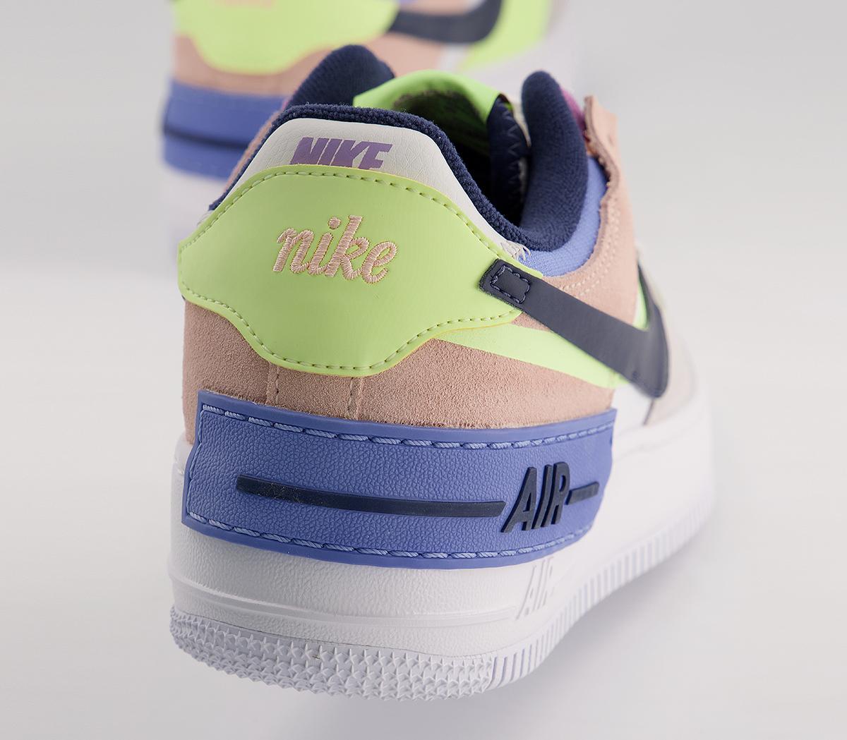 Nike Air Force 1 Shadow Trainers Photon Dust Royal Pulse Barely Volt - Hers  trainers