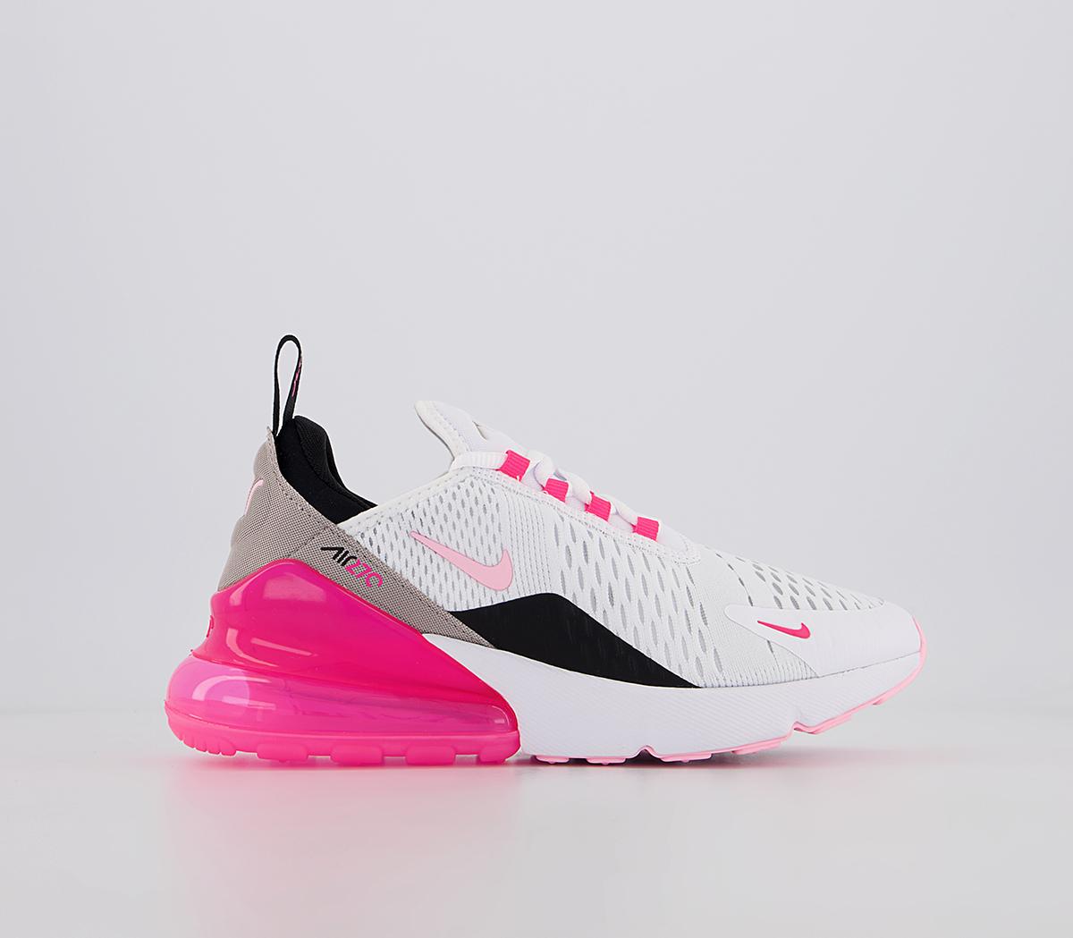 pink and white nike air 270