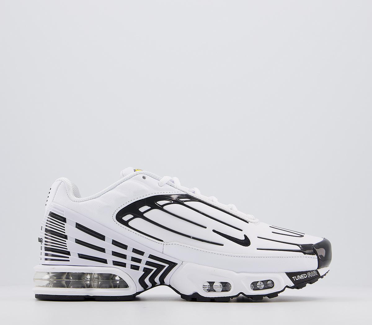 nike tn air max plus 3 white black