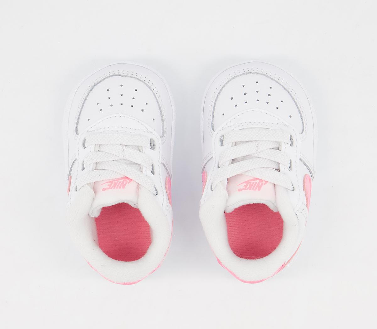 Nike Air Force 1 Crib Trainers White Sunset Pink Unisex