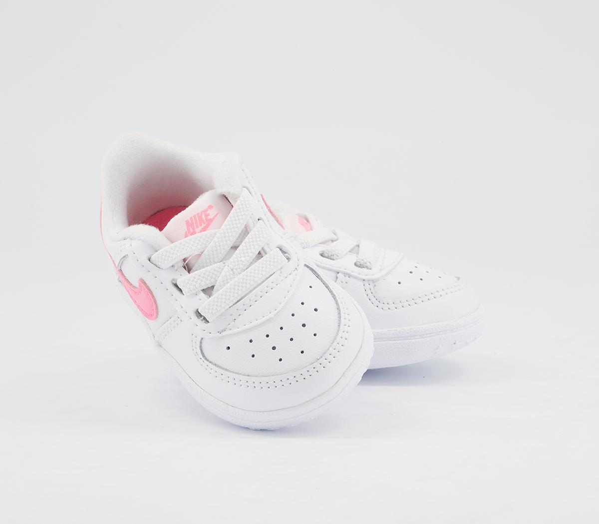 Nike Air Force 1 Crib Trainers White Sunset Pink Unisex