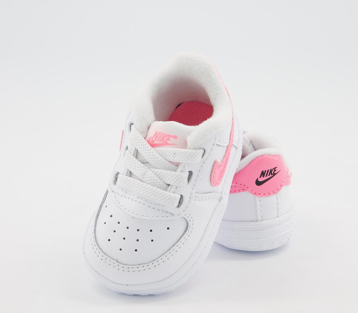 Nike Air Force 1 Crib Trainers White Sunset Pink Unisex
