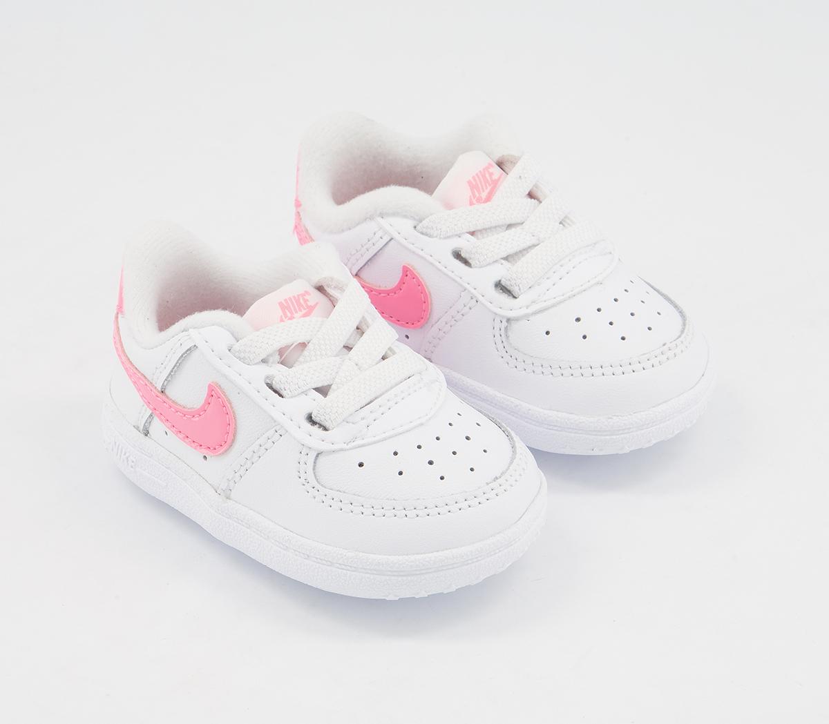 Nike Air Force 1 Crib Trainers White Sunset Pink Unisex