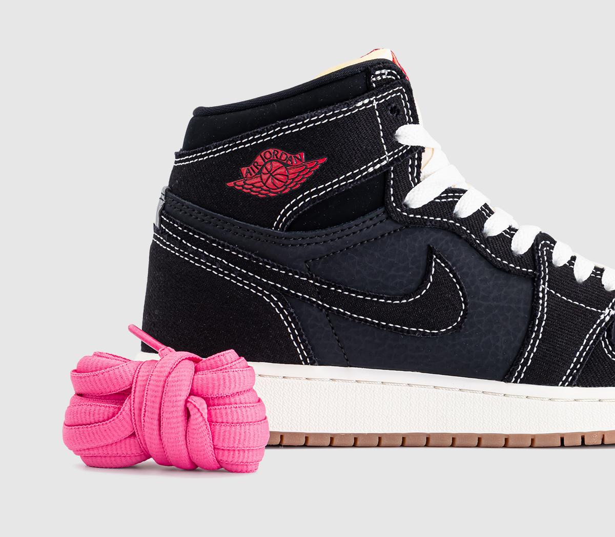 JordanAir Jordan 1 High OG GS TrainersBlack University Red Sail Gum Med Brown