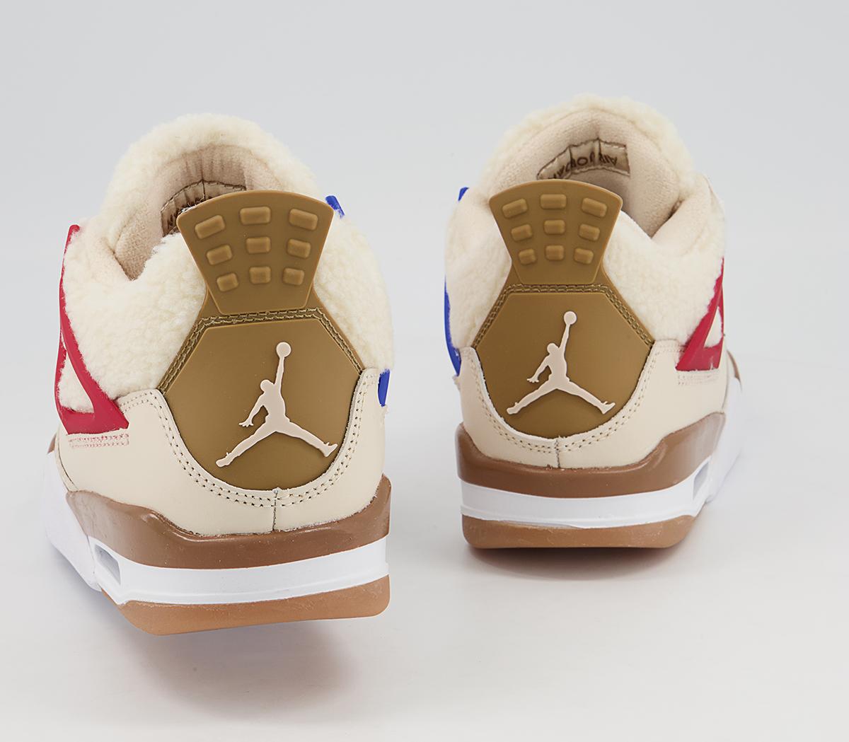 JordanAir Jordan 4 Gs Trainers Pearl White Dark Driftwood Gym Red Lime Glow Racer