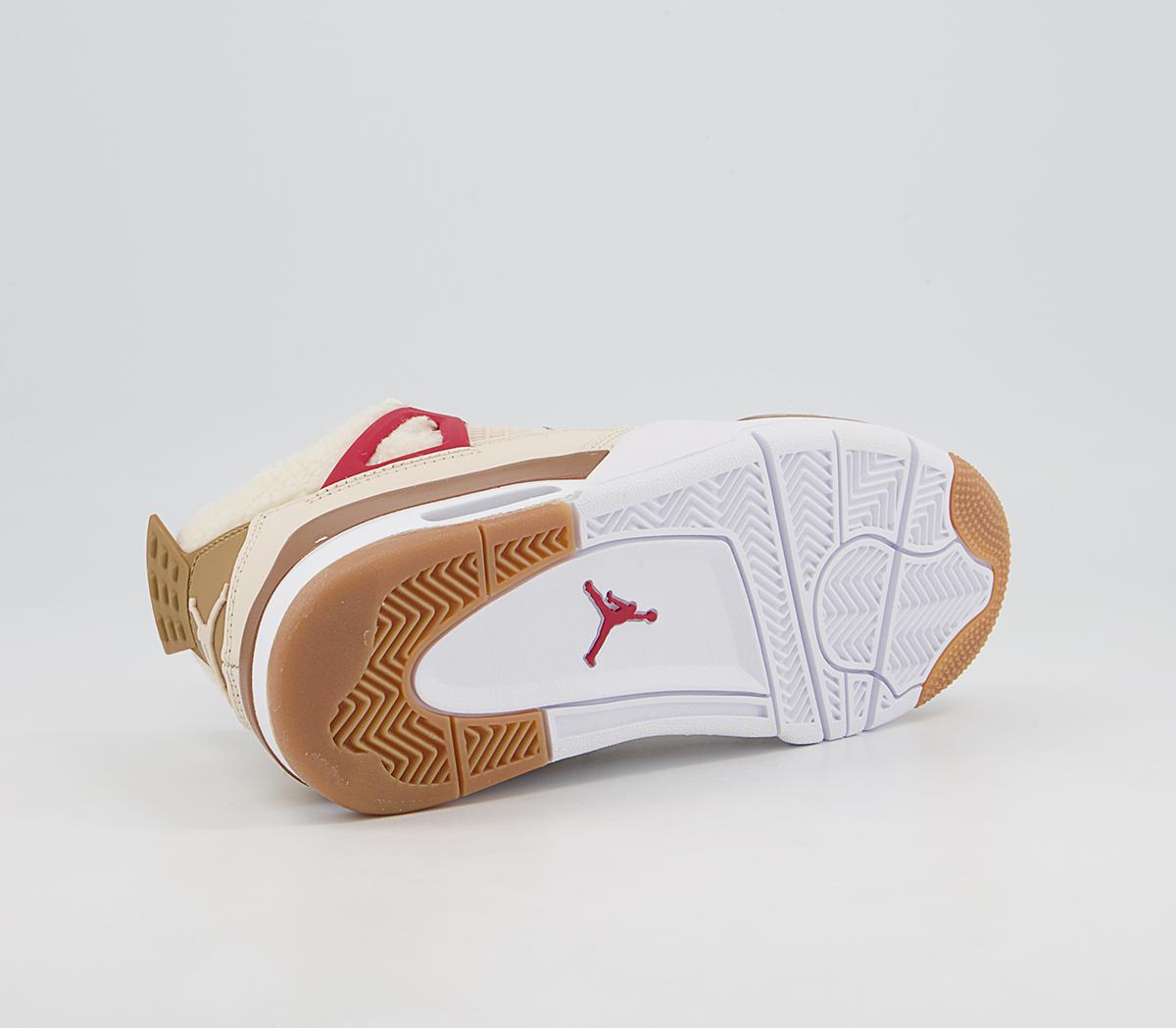 JordanAir Jordan 4 Gs Trainers Pearl White Dark Driftwood Gym Red Lime Glow Racer