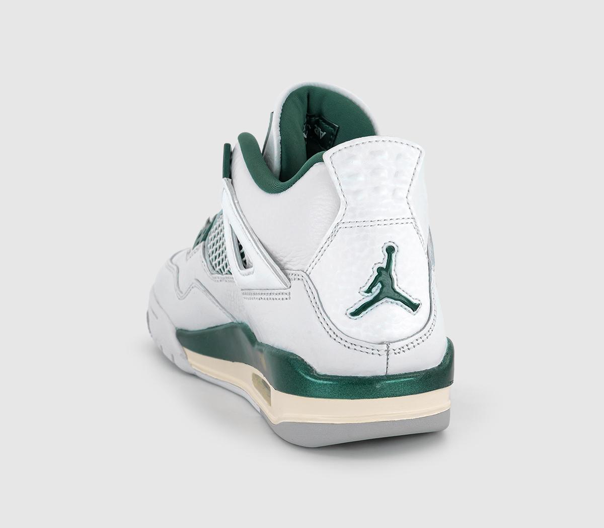JordanAir Jordan 4 GS TrainersWhite Oxidized Green White Neutral Grey