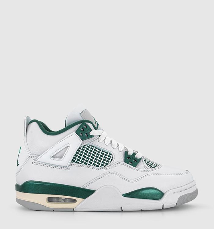 Jordan Air Jordan 4 GS Trainers White Oxidized Green White Neutral Grey