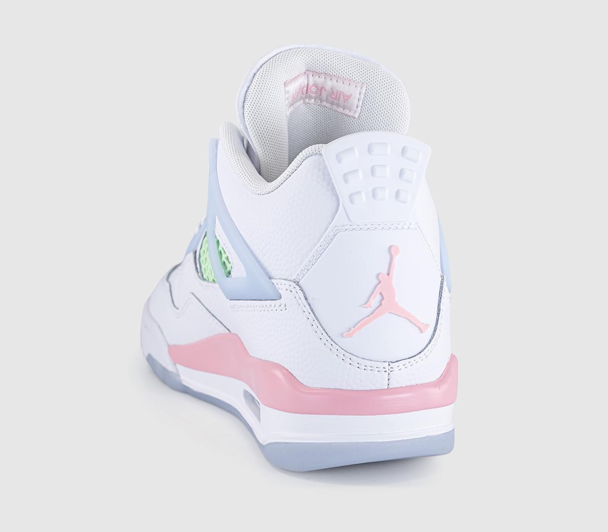 JordanAir Jordan 4 GS TrainersWhite Med Soft Pink Half Blue