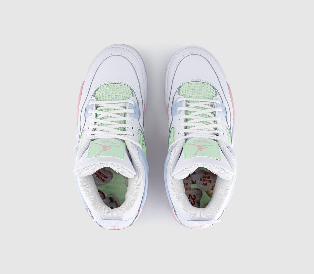 JordanAir Jordan 4 GS TrainersWhite Med Soft Pink Half Blue