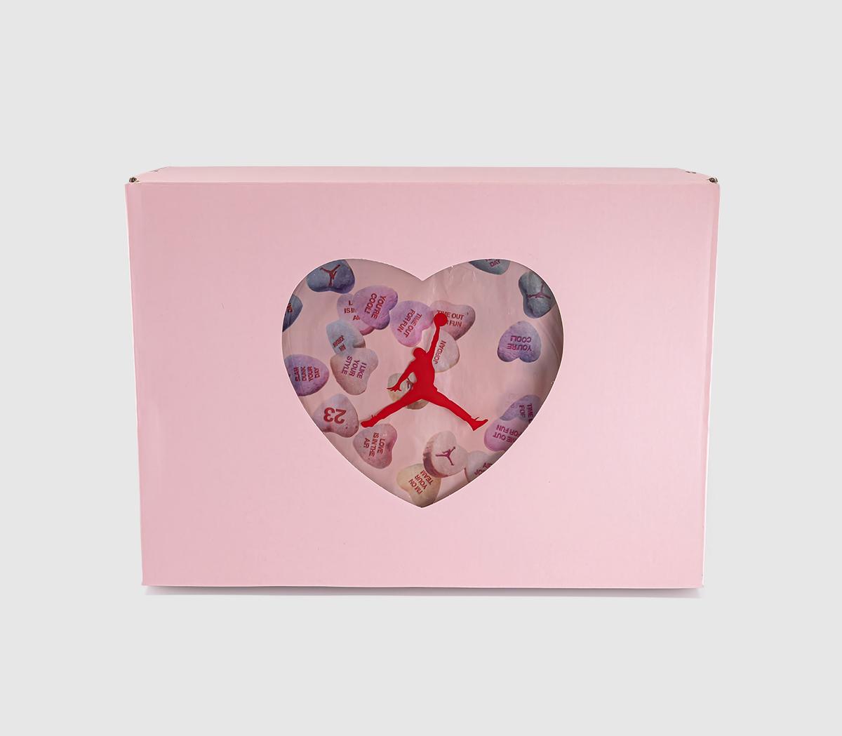 JordanAir Jordan 4 GS TrainersWhite Med Soft Pink Half Blue