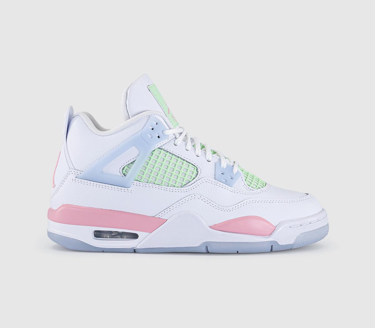 JordanAir Jordan 4 GS TrainersWhite Med Soft Pink Half Blue