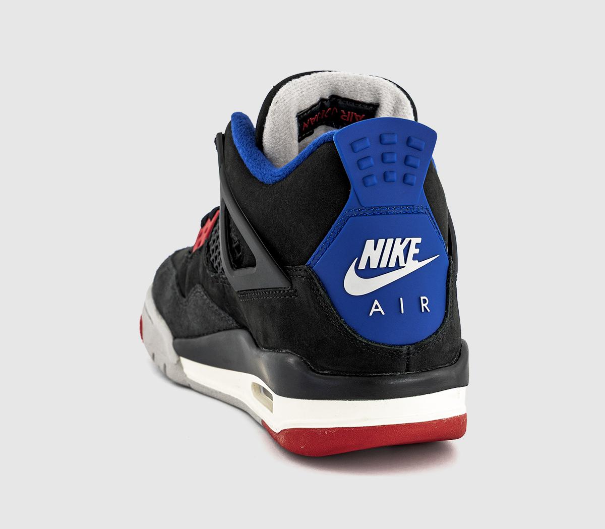 JordanAir Jordan 4 JuniorBlack Fire Red Deep Royal Blue