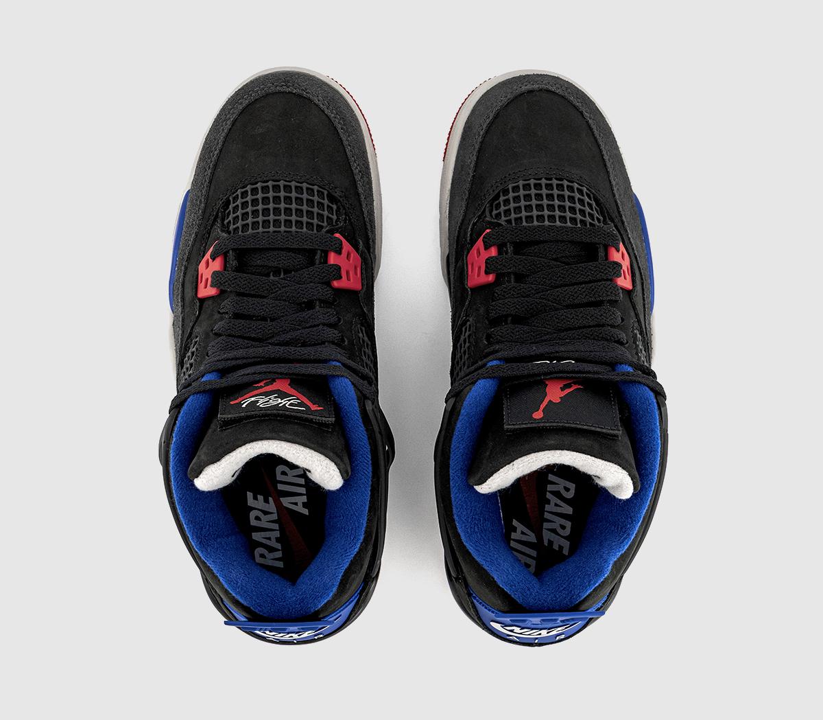 JordanAir Jordan 4 JuniorBlack Fire Red Deep Royal Blue