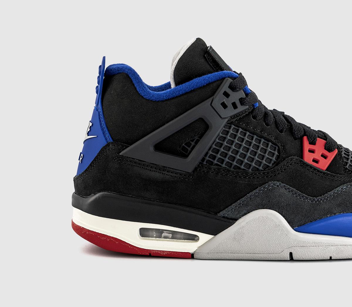 JordanAir Jordan 4 JuniorBlack Fire Red Deep Royal Blue