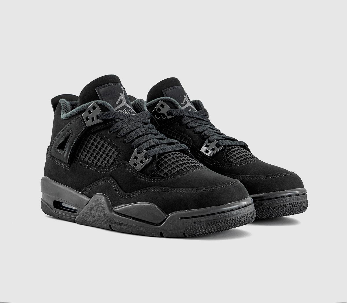 JordanAir Jordan 4 GS TrainersBlack Black Lt Graphite