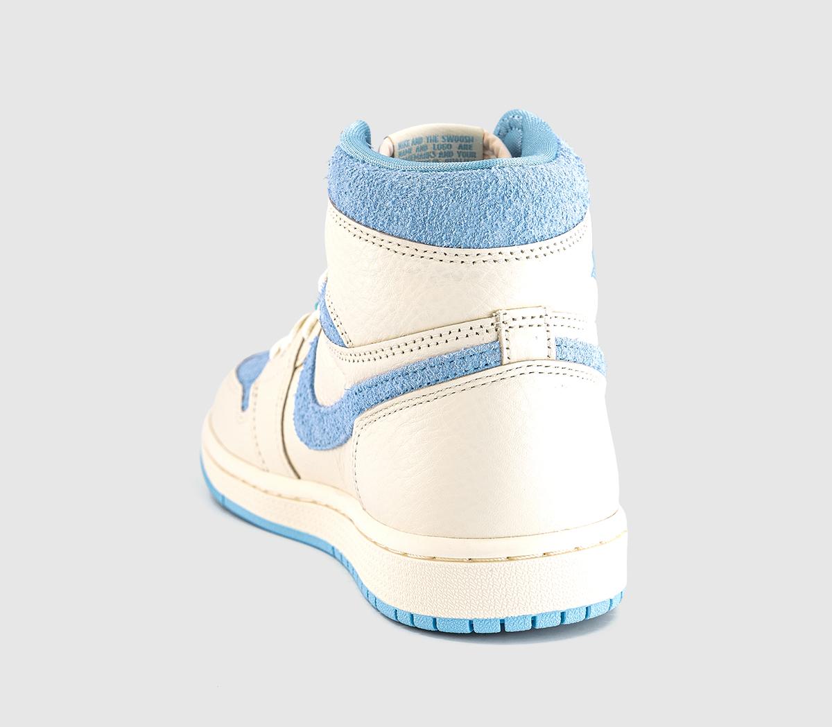 JordanAir Jordan 1 High TrainersPale Ivory  Psychic Blue Coconut Milk