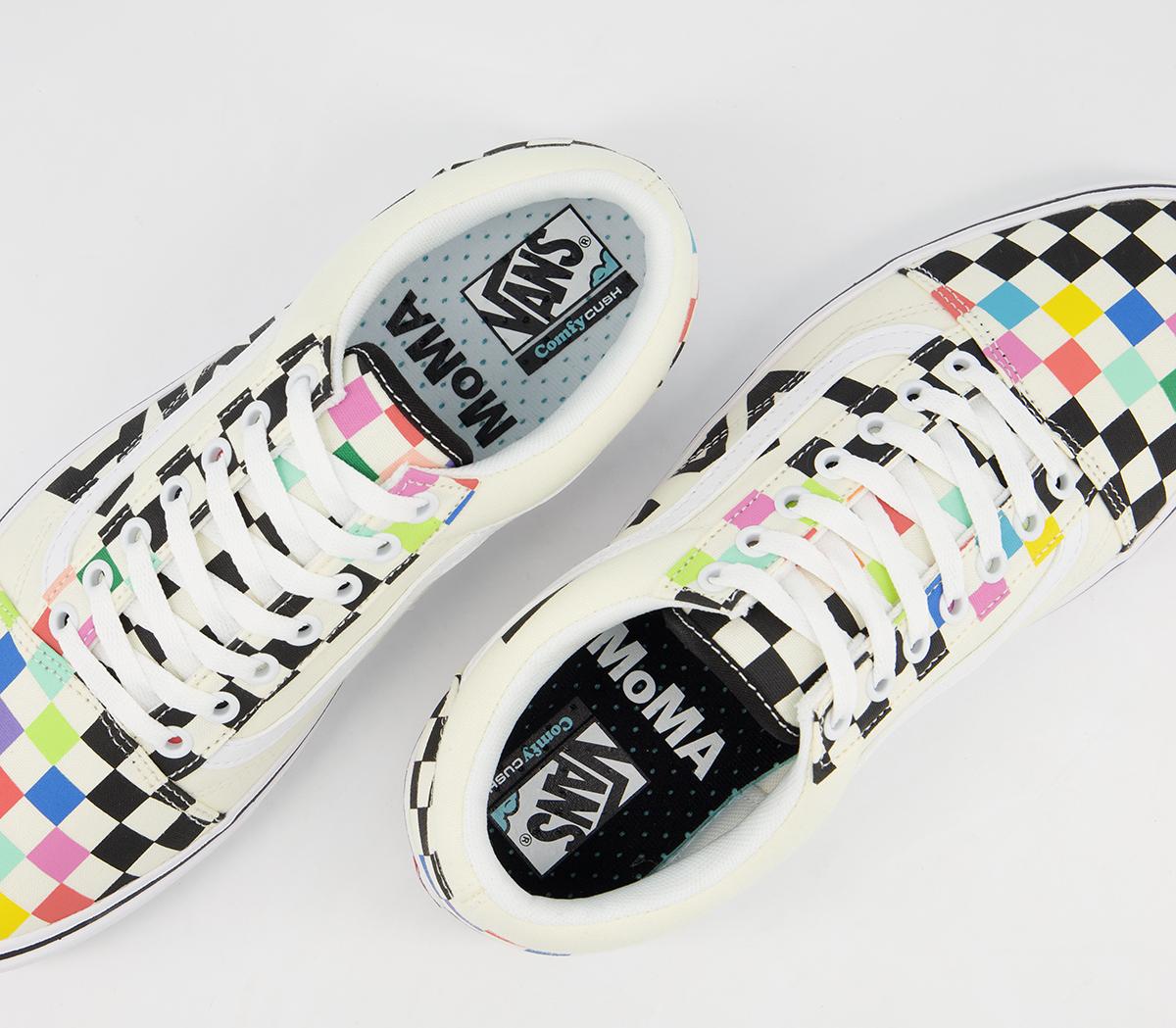 Vans Comfycush Old Skool Moma White Black Multi - Unisex Sports