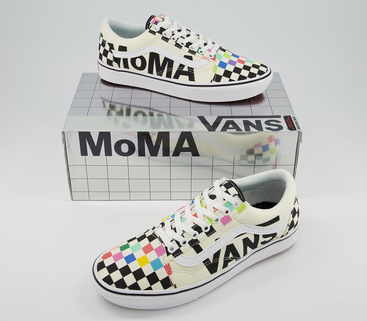 Vans Comfycush Old Skool Moma White Black Multi - Unisex Sports