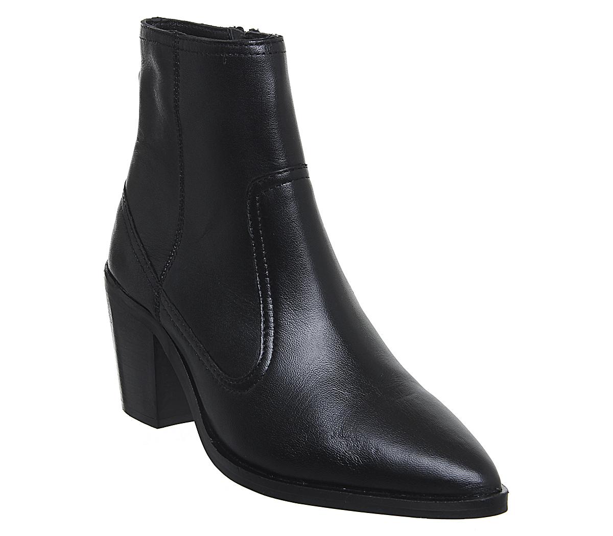 OFFICEAnais- Pointed Western BootBlack Leather