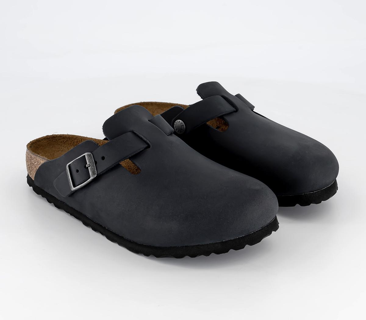 BIRKENSTOCKBoston ClogsBlack Waxy Leather