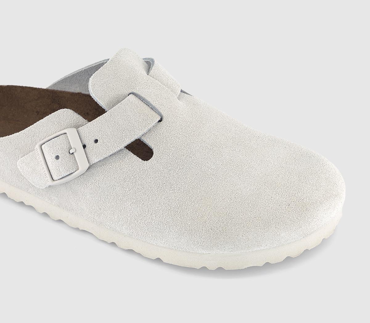 BIRKENSTOCK Boston Clogs Antique White Suede - Women's Flats