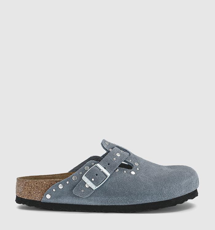 BIRKENSTOCK Boston Clogs Stone Blue Rivet