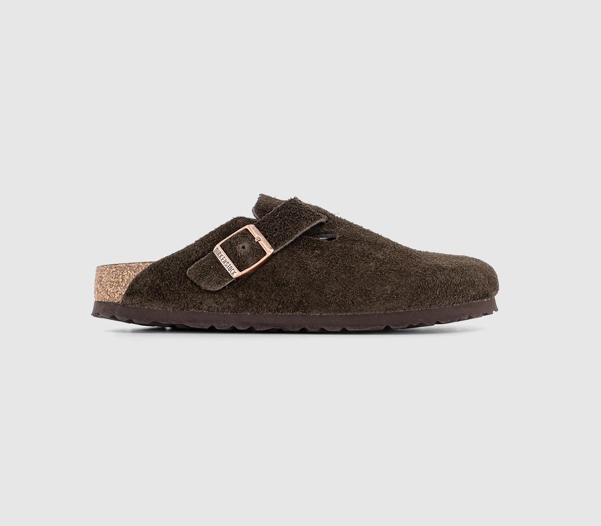 Birkenstock Womens Brown Suede Boston Clogs, 7