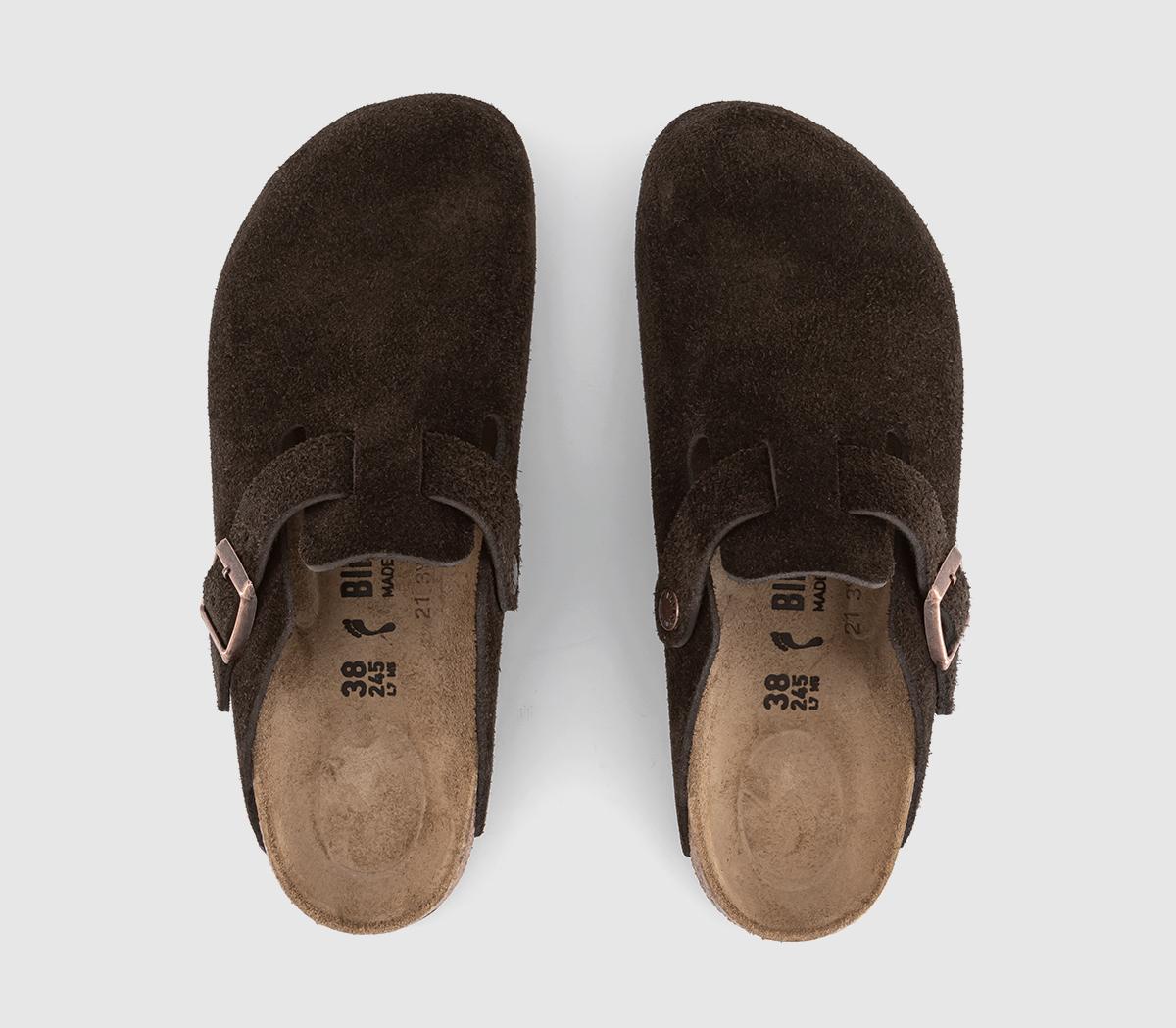 BIRKENSTOCK Boston Clogs Mocca Suede - Flat Shoes for Women