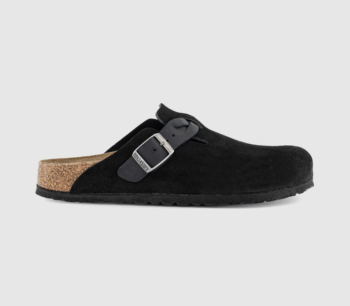 Birkenstock Boston Clogs Braided  Black in Women's Size 4, Office Shoes