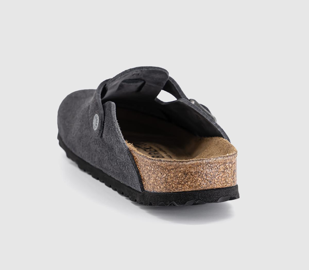 BIRKENSTOCKBoston ClogsCharcoal Suede