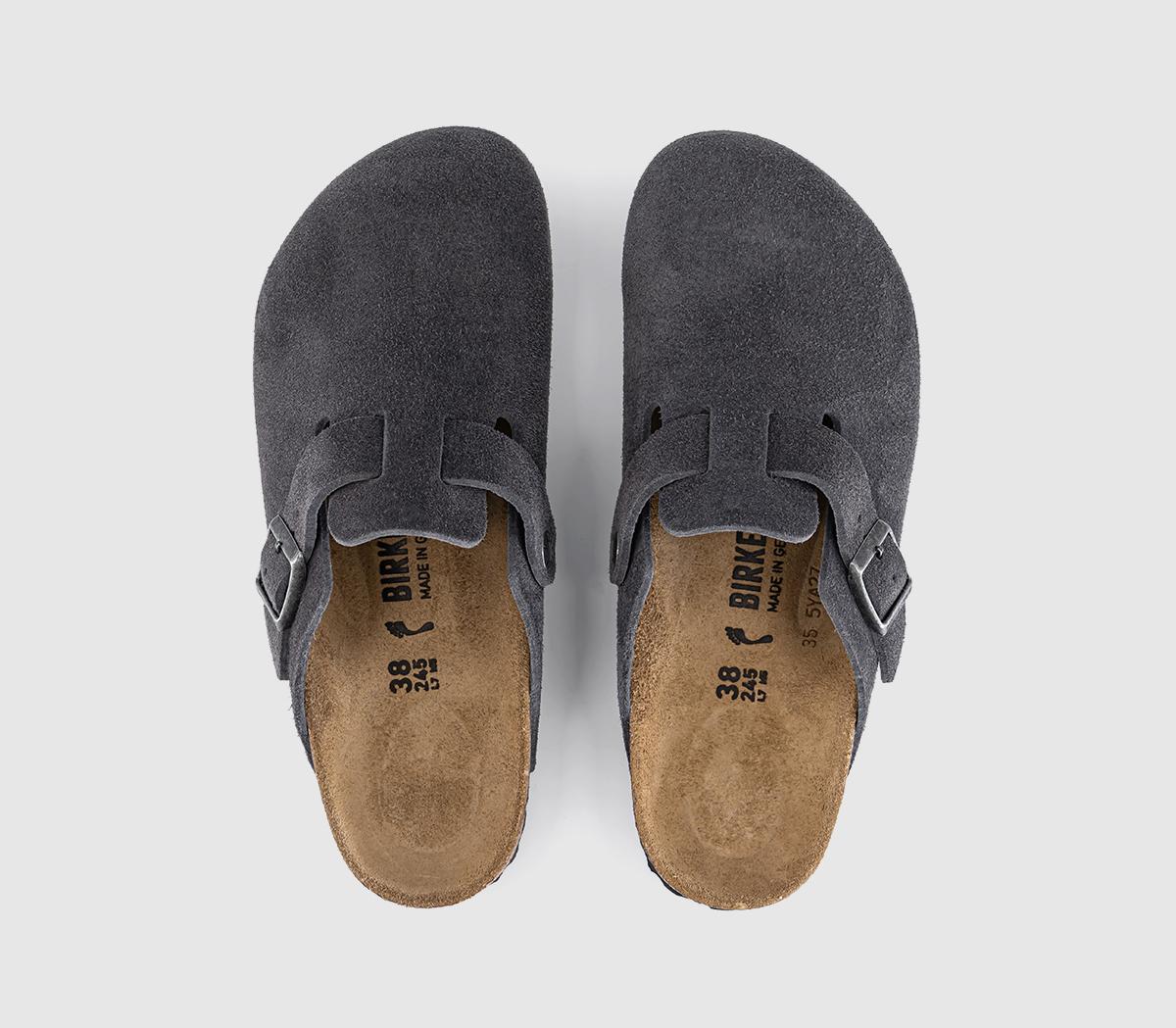 BIRKENSTOCKBoston ClogsCharcoal Suede