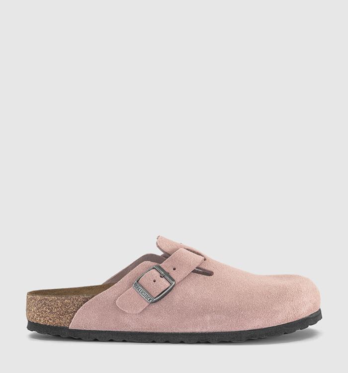 BIRKENSTOCK Boston Clogs Pink Clay Suede