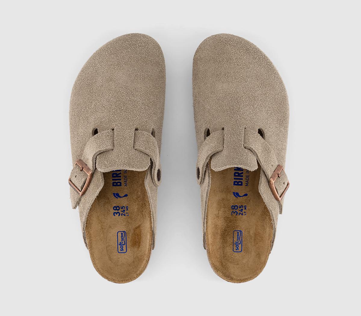 BIRKENSTOCK Boston Clogs F Taupe Suede - Women's Flats