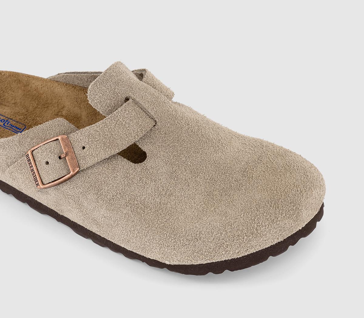 BIRKENSTOCK Boston Clogs F Taupe Suede - Women's Flats