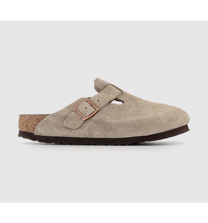 Birkenstock Boston Clogs F Taupe Suede In Natural
