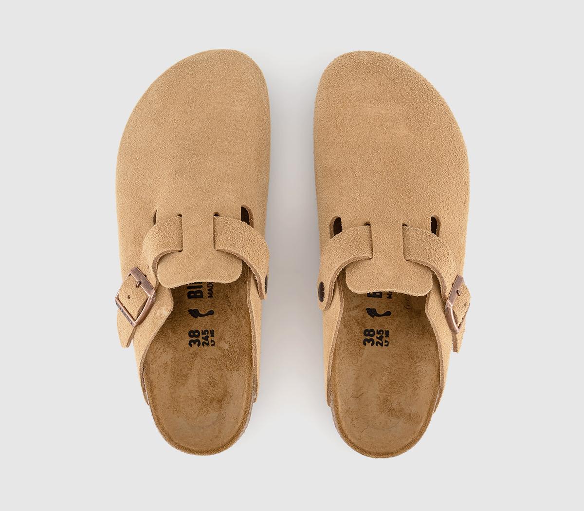 BIRKENSTOCK Boston Clogs Latte Cream Suede - Flat Shoes for Women