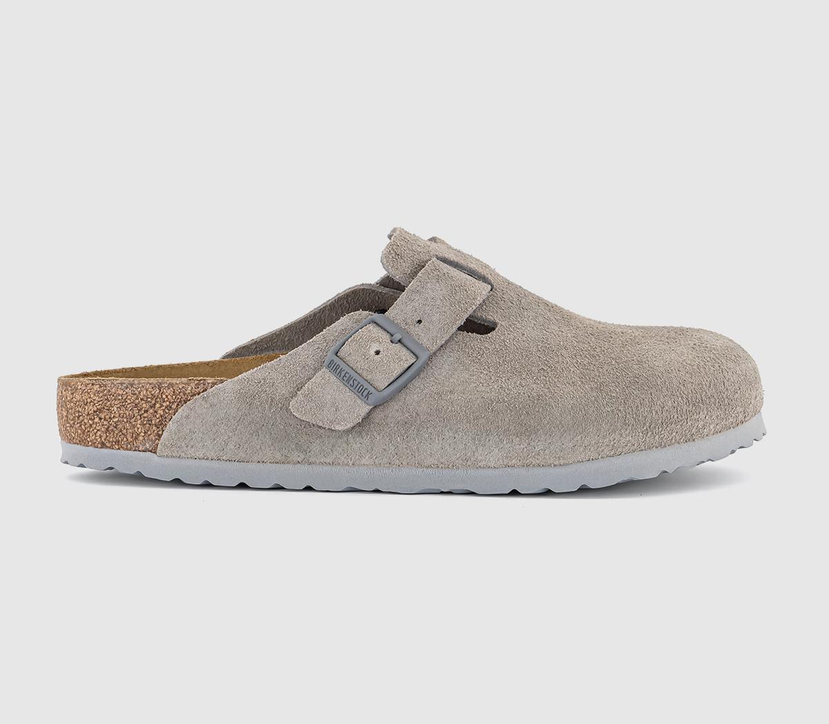 BIRKENSTOCK Boston Clogs Stone Coin Suede R - Flat Shoes for Women