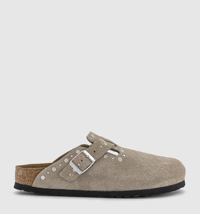 BIRKENSTOCK Boston Clogs Taupe Rivet