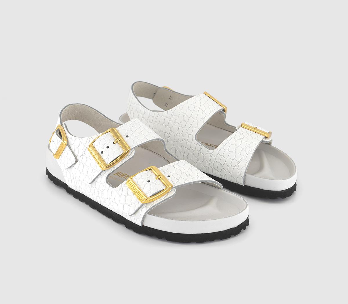 BIRKENSTOCK Milano Sandals Reptile Emboss White - Women’s Sandals