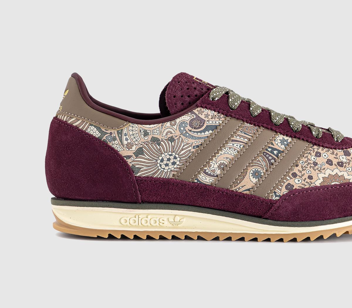 adidasadidas x Liberty London SL 72 TrainersMaroon Khaki Olive Strata