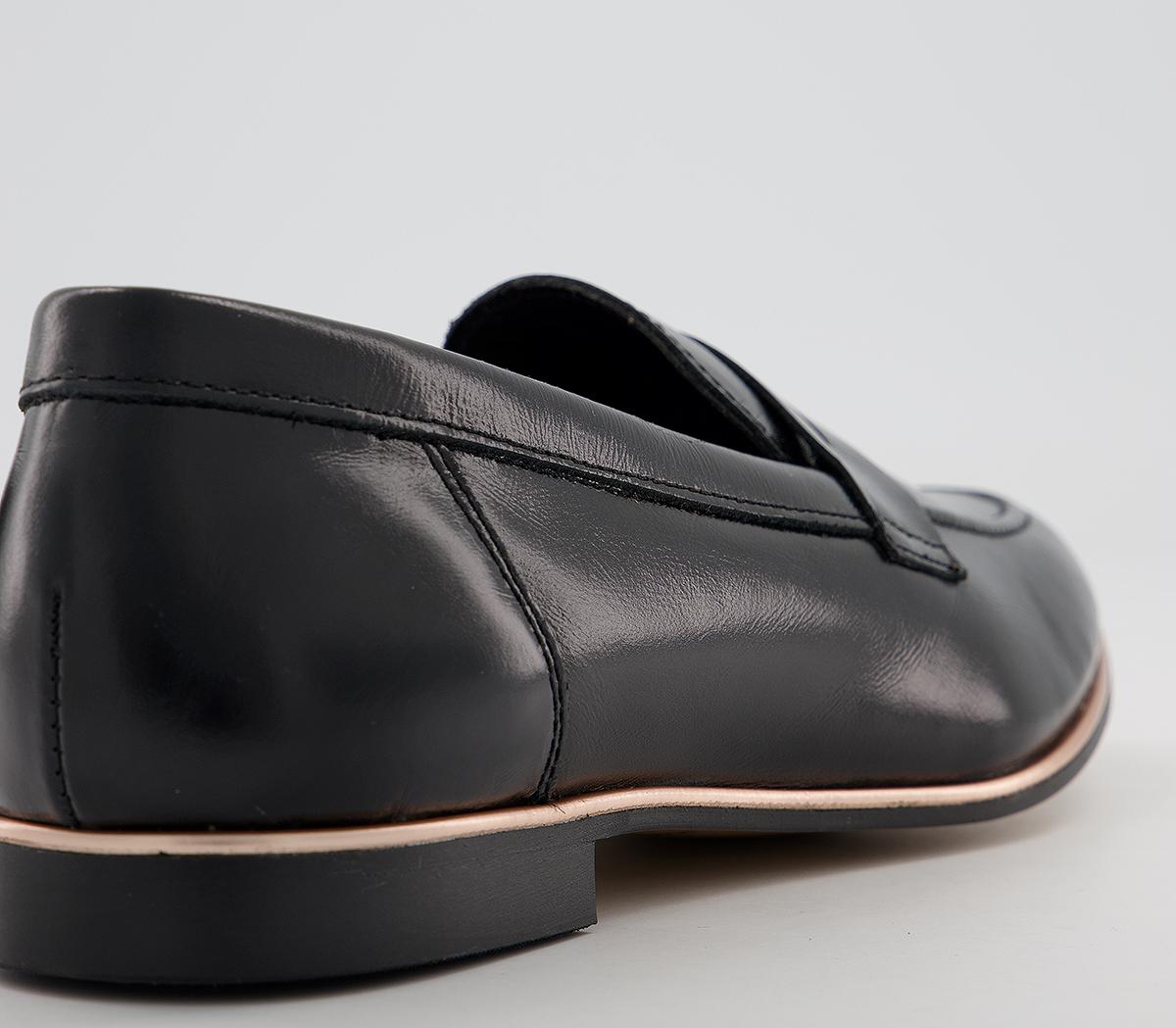 OFFICEFlutter LoaferBlack Leather Rose Gold Rand