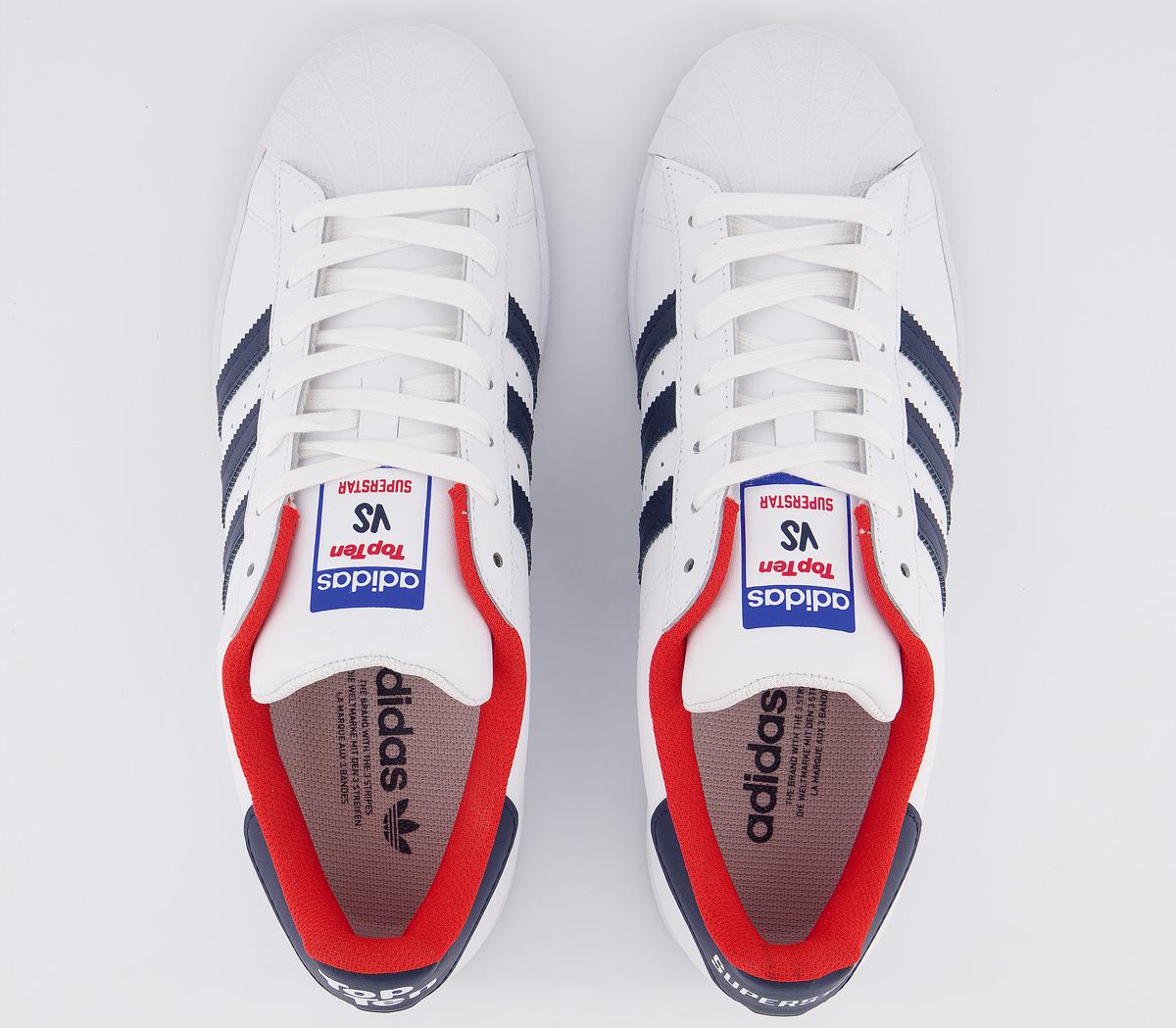 Top Adidas Adidas Superstar Trainers White/blue/red Adidas Red