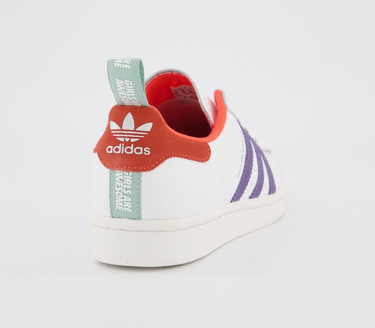 adidasSuperstar adidasSuperstarWhite Icey Pink Signal Coral
