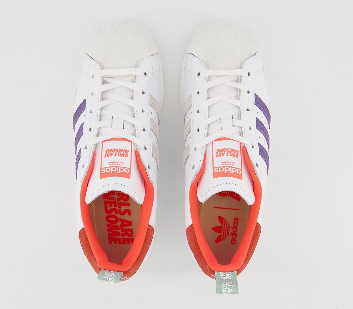 adidasSuperstar adidasSuperstarWhite Icey Pink Signal Coral