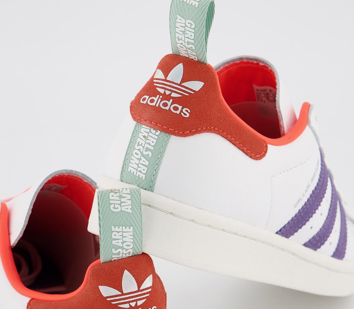adidasSuperstar adidasSuperstarWhite Icey Pink Signal Coral