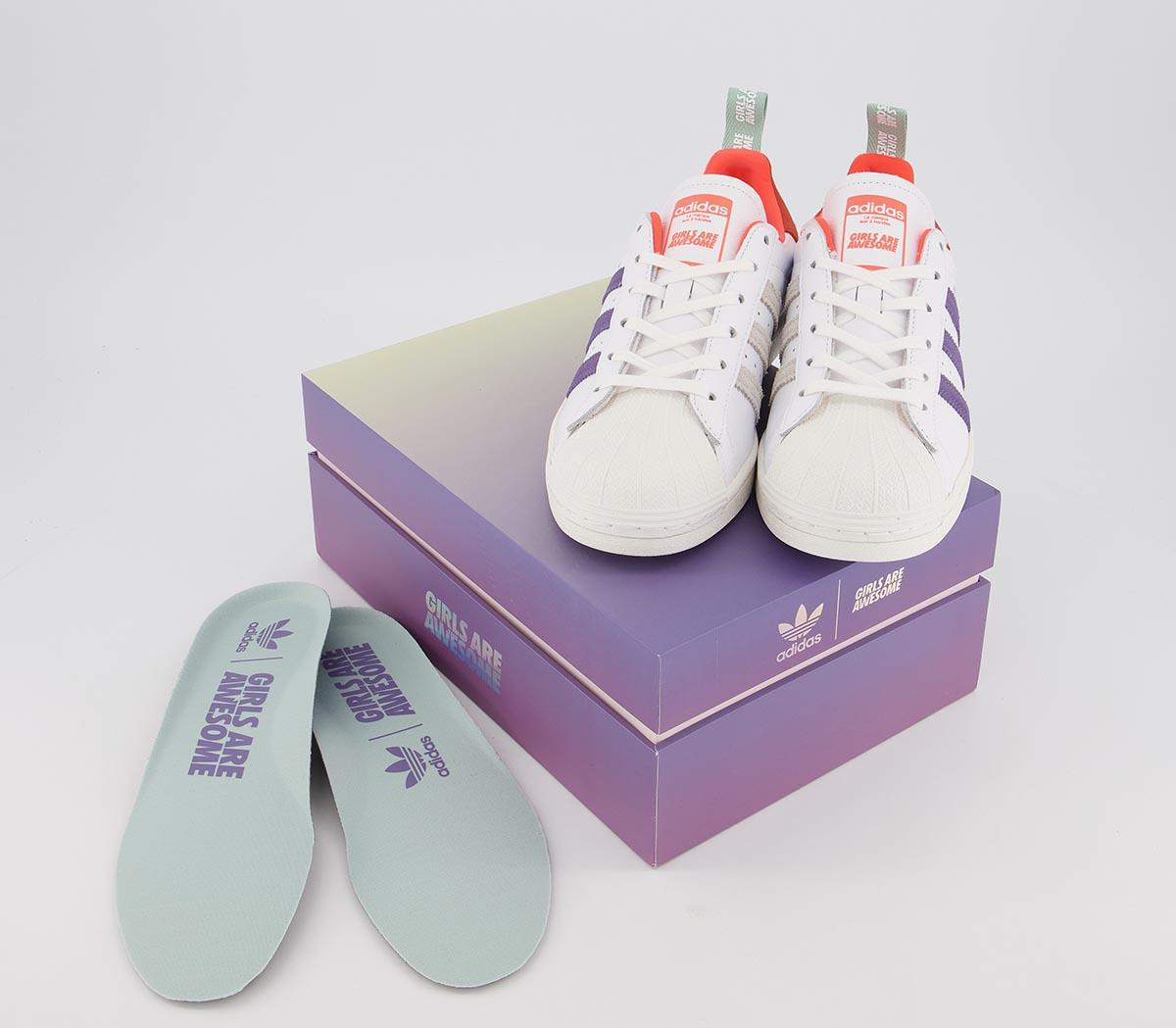 adidasSuperstar adidasSuperstarWhite Icey Pink Signal Coral