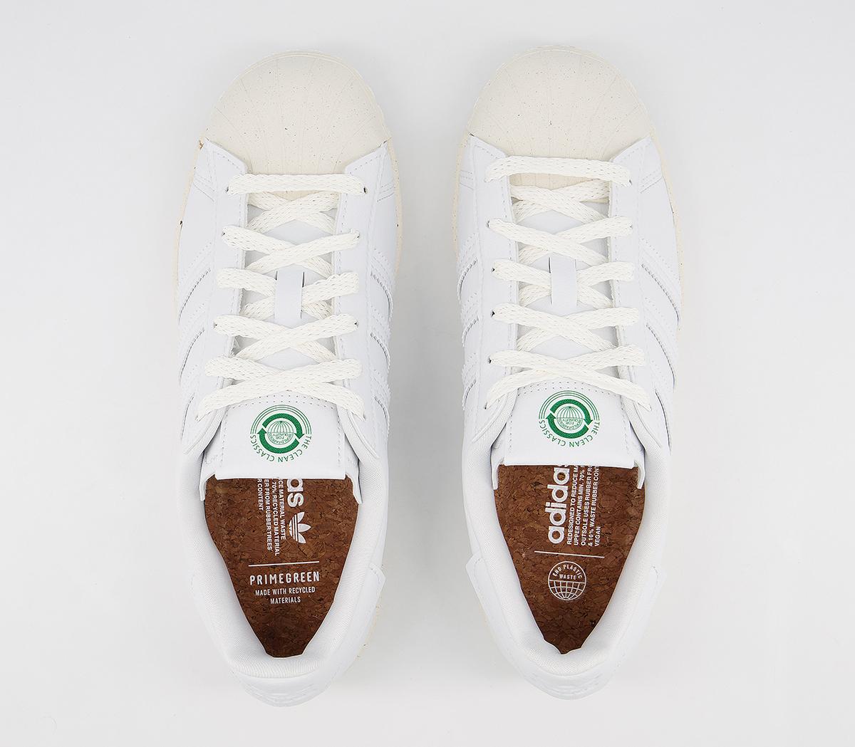 adidas Superstar 'Clean Classics' Trainers White Off White Green ...